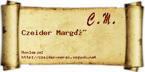 Czeider Margó névjegykártya